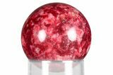 Vibrant Pink, Polished Thulite Sphere - Trondheim, Norway #380805-1